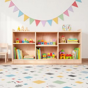 Wooden Storage Shelf,5-Compartment Toy & Book Organizer with Adjustable Dividers, Natural Finish Kids' Bookcase for Playrooms, Nurseries & Classrooms - 1 of 4