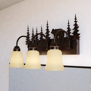 VAXCEL Bozeman Bronze Rustic Bear Bathroom Vanity Fixture - 1 of 4