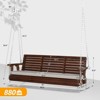 Karl Home 5FT 3-person Wood Outdoor Porch Swing With Grey Cushion - 2 of 4