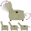 vidaXL Cream Recliner Chair - Wingback Armchair for Home Theater with Side Pocket, Wooden/Metal Frame, Manual Recline Function, 100% Real Leather - 4 of 4