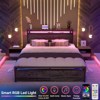 Aheaplus Platform Bed with Hidden Drawers, Storage Headboard, LED Light, and Charge Station - 3 of 4