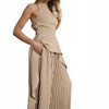 Women's Michelle Hi-low Hem High-neck Top & Pleated Pant Set - Mulla - 2 of 3