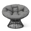 NicBex Accent Chair 40" Ergonomic Wicker Swivel Chair Lounge Chair Cloud Thick Density Fabric Cushion Reading Chair Comfy Chair, Gray - 3 of 4