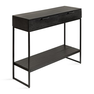 Kate and Laurel Malone Wood and Metal Console Table, 36x13x31, Black - 1 of 4