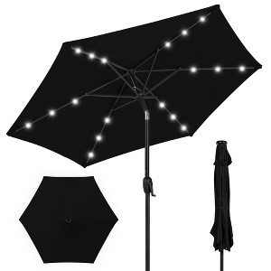 Best Choice Products 7.5ft Outdoor Solar Patio Umbrella for Deck, Pool w/ Tilt, Crank, LED Lights - 1 of 4