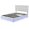 Queen Size Tufted Upholstered Platform Bed( 83x64.9x44 inches), With LED Lighting Platform Bed Frames, Storage System - 3 of 4