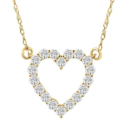Pompeii3 1/2Ct Heart Diamond Pendant in 10k White or Yellow Gold