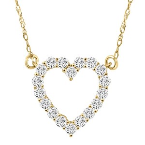 Pompeii3 1/2Ct Heart Diamond Pendant in 10k White or Yellow Gold - 1 of 4