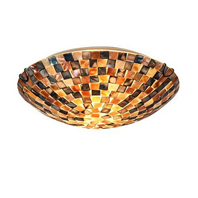 Chloe Lighting Shelley Mosaic 2 Light Flushmount Ceiling Fixture 12" Shade