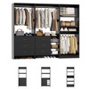 Besiost Set of 3 Closet Organizer System with Wood Drawers, Freestanding Wardrobe with Hanging Rods - 4 of 4