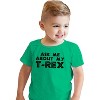 Toddler Ask Me About My Trex T Shirt Funny Cool Dinosaur Flip Humor Tee For Kids - Crazy Dog Toddler T Shirt - 2 of 4