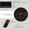 Hastings Home Electric Fireplace TV Stand With Shelves, Remote Control, Adjustable Heat and LED Flames - Woodgrain Black - 4 of 4