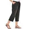 Collections Etc Elastic Waist Cargo Pocket Capri Pant - 2 of 3