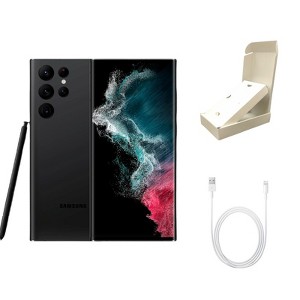 Refurbished Samsung Galaxy S22 Ultra 5G S908U (AT&T Only) 128GB Phantom Black (Grade A) w/ Gift Box - 1 of 4
