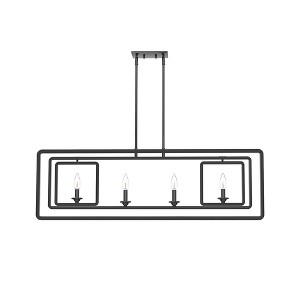 Cedar Hill 4-Light Black Chandelier Kitchen Island Pendant Light Modern Industrial Ceiling Lighting Fixture - 1 of 1