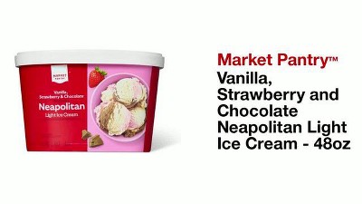 Vanilla, Strawberry and Chocolate Neapolitan Light Ice Cream