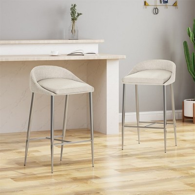 Bar Stool Chairs, Counter Stool Set Of 2, Seating Barstools With Chrome Finish For Dining Room