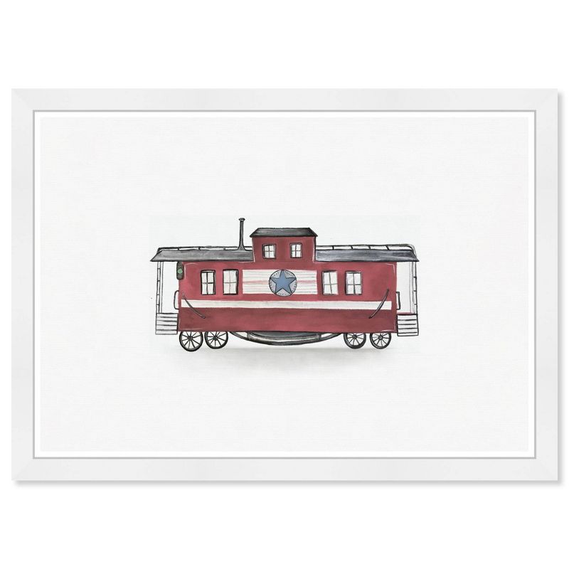 21&#34; x 15&#34; Red Train Transportation Framed Art Print - Wynwood Studio, 1 of 7