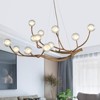 YIYIBYUS 12-Light Vintage Resin Wood Branch Pendant Brown Chandelier - 2 of 4