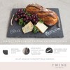 Twine Slate Cheese Board and Chalk Set, Natural Slate with Velvet Backing, Hemp Farmhouse-Style Handles, 15.5" by 12", Gourmet Gift Set, Black - 2 of 4