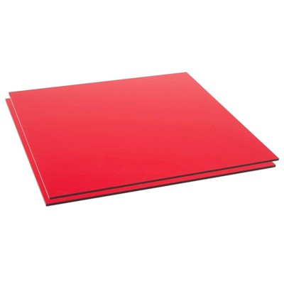 Okuna Outpost 2 Pack Translucent Red Cast Acrylic Sheet, 1/8 Inch Thickness (12x12 In)
