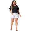Agnes Orinda Women's Plus Size Short Flounce Sleeve Casual Summer Round Neck Blouses - 3 of 4