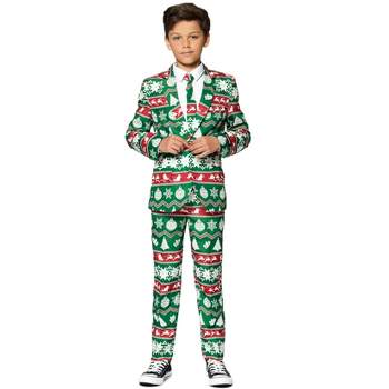 Suitmeister Boys Christmas Suit - Christmas Green Nordic - Green