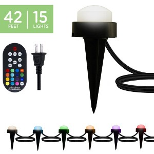 15 Pucks Seasons Mini LED Acrylic Landscape Lights Black - Enbrighten: Wireless Remote, 42ft Coverage, UL Listed - 1 of 4
