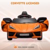12V Kids Ride-On Sports Car – Licensed Corvette Electric Car Toy with Remote Control, Visual Dashboard, LED Lights & Music - 3 of 4