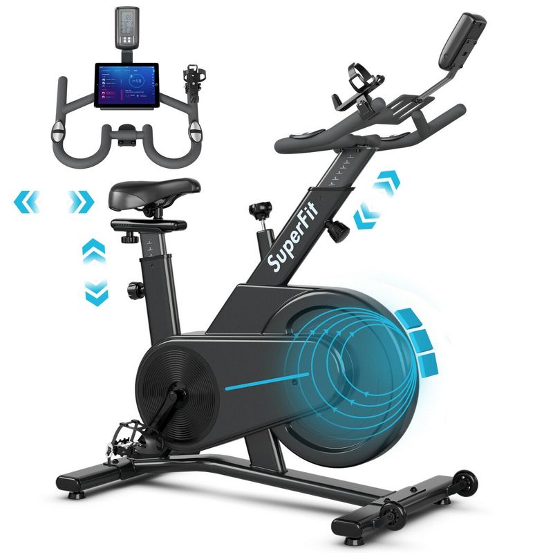 Costway Magnetic Exercise Gym Bike Indoor Cycling Bike w/Adjustable Seat Handle, 1 of 11