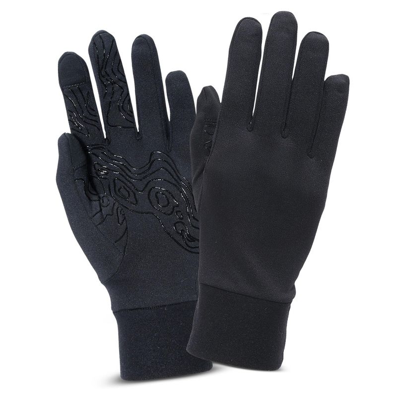TrailHeads Lightweight Running Gloves for Men – Moisture Wicking & Touchscreen with Anti-Slip Grip - Black - Large