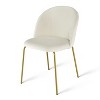 Set Of 4 Nano Tufted Velvet Upholstered Side Chair Gold Leg -The Pop Home - 3 of 4