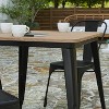 Merrick Lane Indoor/Outdoor Dining Table, 31.5" Square All Weather Poly Resin Top with Steel Base - 4 of 4