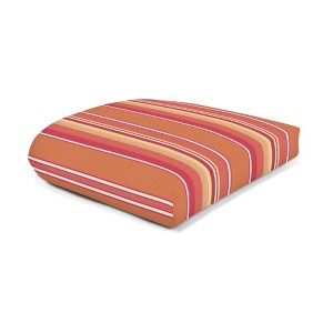 Casual Cushion Stripe Sunbrella Fabric 1-Piece Indoor/Outdoor Wicker Seat Pad Cushion, 19.5"W x 19.5"L - 1 of 4