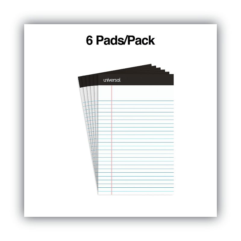 Universal Premium Ruled Writing Pads White 5 x 8 Narrow Rule 50 Sheets 6 Pads 56300, 2 of 8