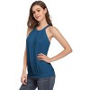Tank Top for Women Pleated High Neck Halter Tops Casual Sleeveless Shirts Loose Fit - 3 of 4
