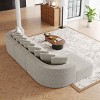 131.1 Inch Sectional Sofa Set with Left Chaise, Modular Design Curved L-Shaped Sofa with 10 Pillows, Chenille Fabric Sofa-Coolbibila - 3 of 4