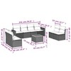 vidaXL 9 Piece Patio Sofa Set with Cushions - Black and Blue - 3 of 4