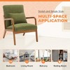 HOMEFUN Mid Century Modern Upholstered Green Velvet Wooden Frame Accent Armchair with Pillow and Cushion - 4 of 4