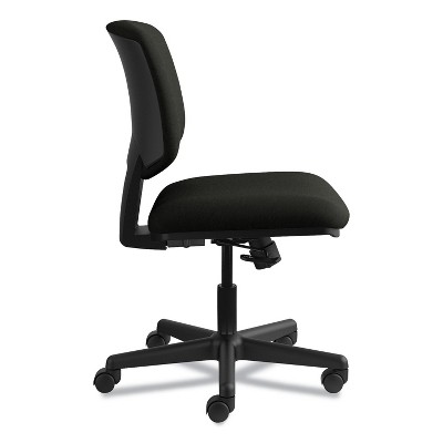 Black Leather Adjustable Task Office Chair with Swivel