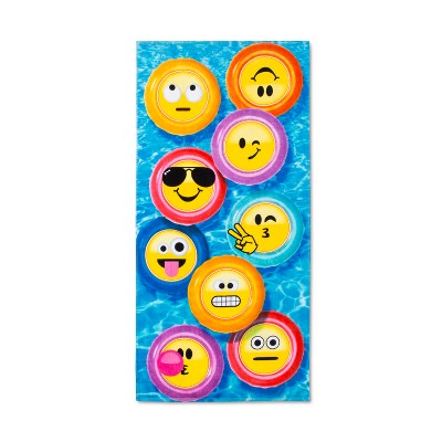 Emoji Beach Towel Blueyellow Emojination Target