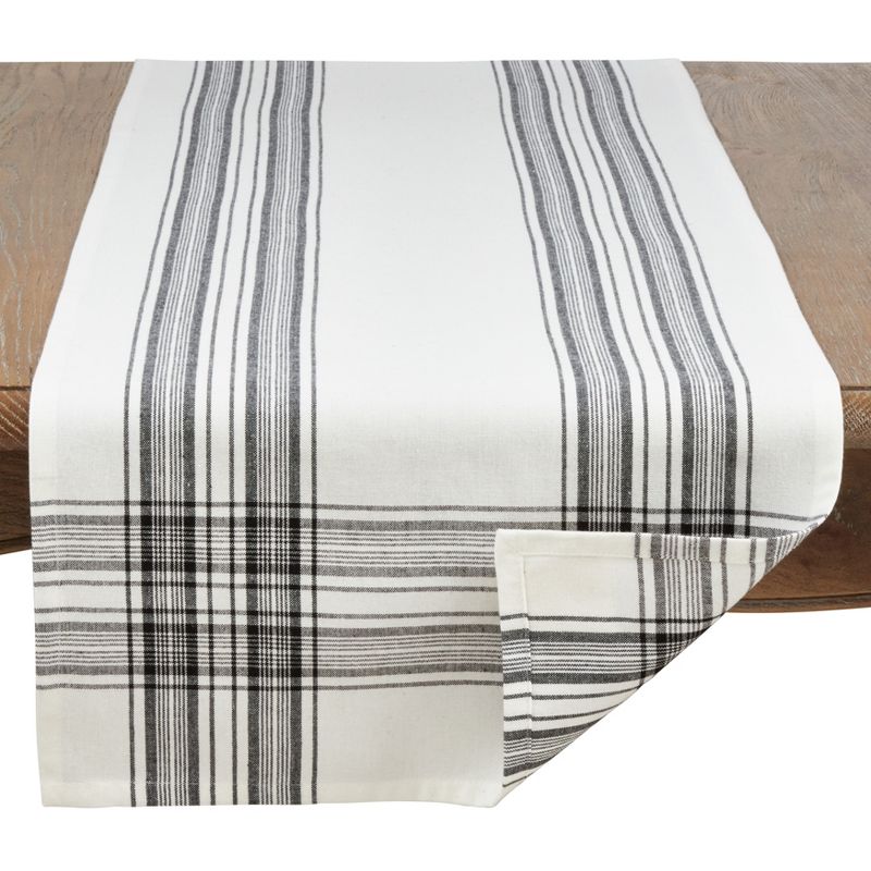 Saro Lifestyle Cotton Table Runner With Plaid Design, 2 of 4