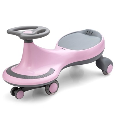 Safstar 2 in 1 Wiggle Car for Kids, LED PU Flashing Wheels, Uses Twist, Turn, Ride On Toy for Toddlers Boys Girls 3 Years and Up