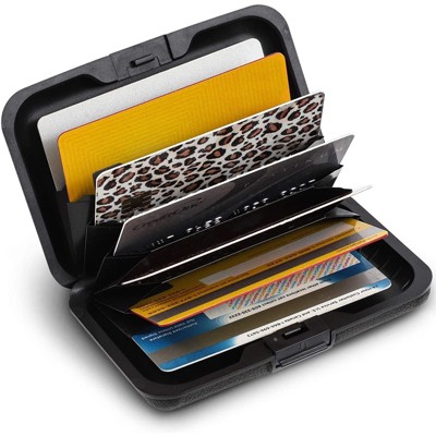 RFID Wallets for Men, Black Card Holder (4.25 x 2.8 In)