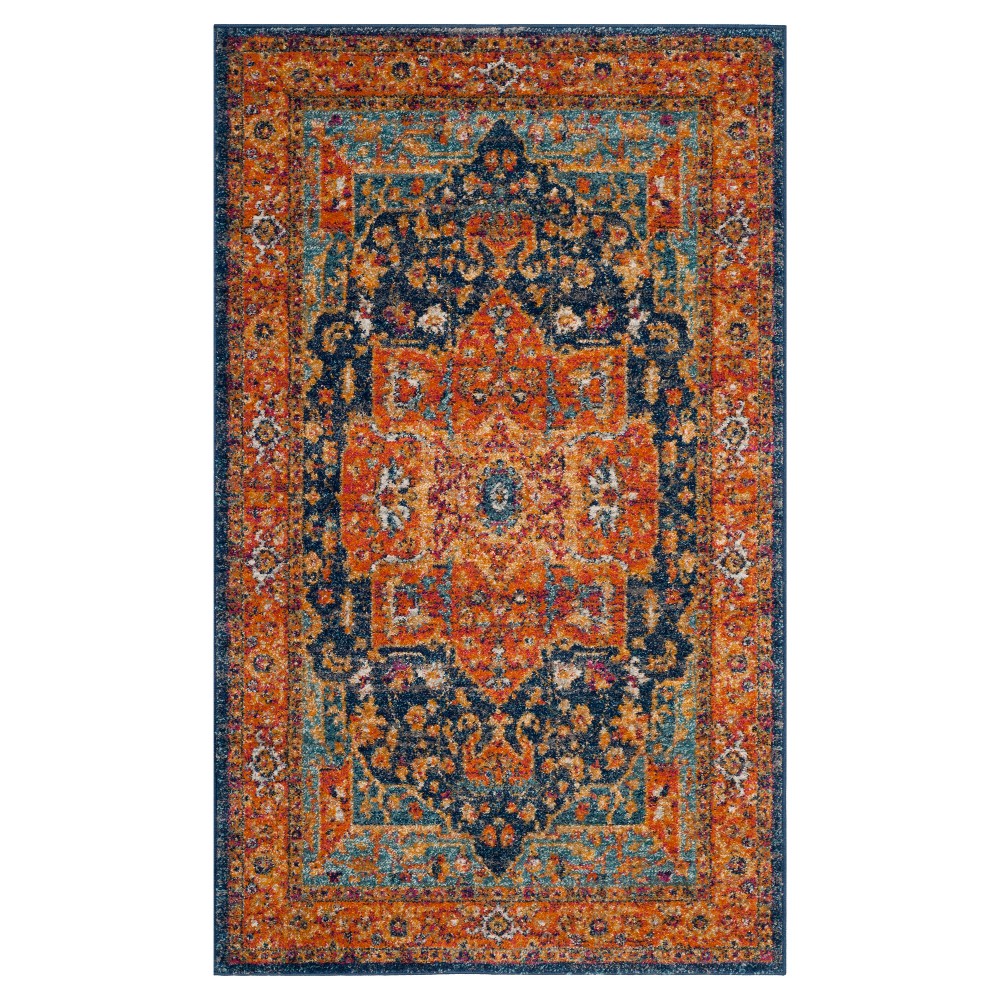 3'x5' Medallion Loomed Accent Rug Orange - Safavieh