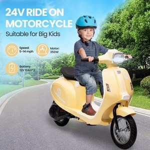24V 350W Kids Electric Ride-on Motorcycle with LED Lights & Rear Brake, 5-14MPH, 132Lbs Max, Waterproof Design, , Motorbike for Ages 8-12 - 1 of 4