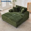 Coucheta 60" Chaise Lounge Collection - With Pillows & Armrests, Corduroy Sleeper, Charging Port & Cup Holder, Multiple Colors - 2 of 4