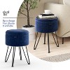 StorageBud Round Ottoman with Storage, Textured Velvet Storage Ottoman, Modern Foot Stool for Living Room and Bedroom - 4 of 4
