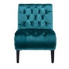 Velvet Armless Accent Chair with Button Tufted Upholstery - 4 of 4