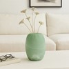 Modern Glam Glass Vase - Accent with Sleek Curved Silhouette and Decorative Contemporary Design for Home, Bedroom, or Office Decor - Green - 2 of 4